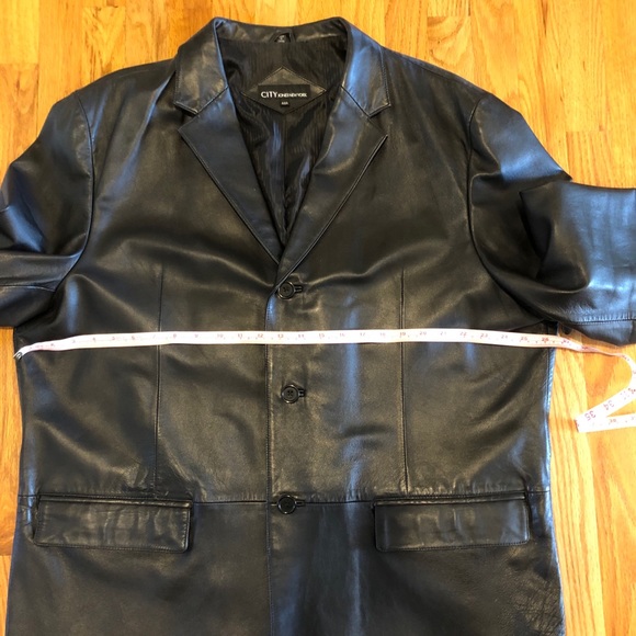 Men City Jones New York Black Leather Jacket - Picture 15 of 16